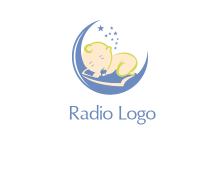 baby on moon and stars logo