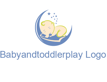 baby on moon and stars logo