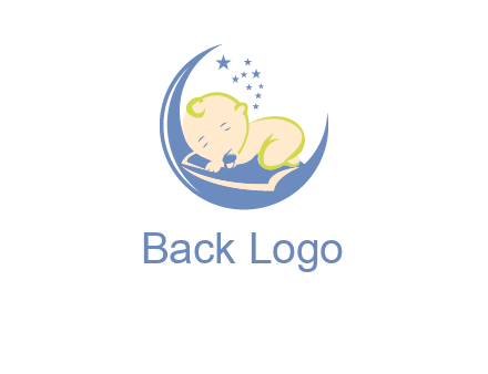 baby on moon and stars logo