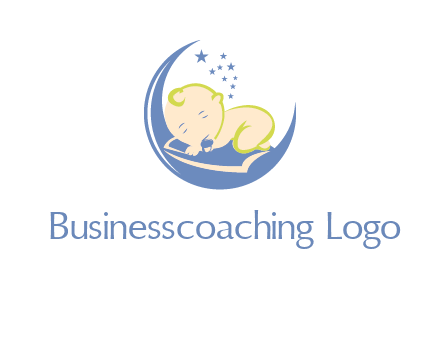 baby on moon and stars logo