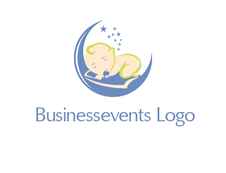 baby on moon and stars logo