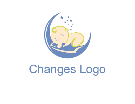 baby on moon and stars logo