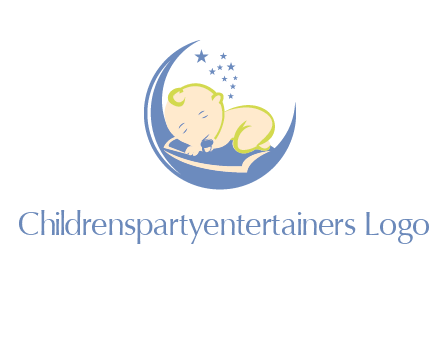 baby on moon and stars logo