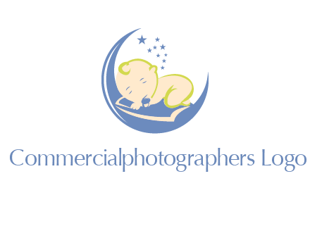 baby on moon and stars logo
