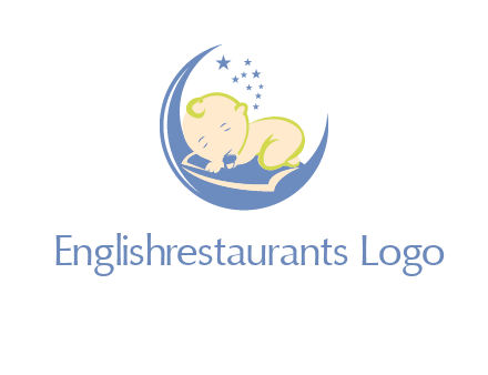 baby on moon and stars logo