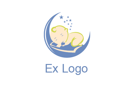baby on moon and stars logo