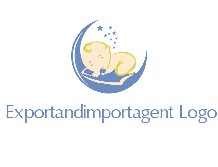 baby on moon and stars logo