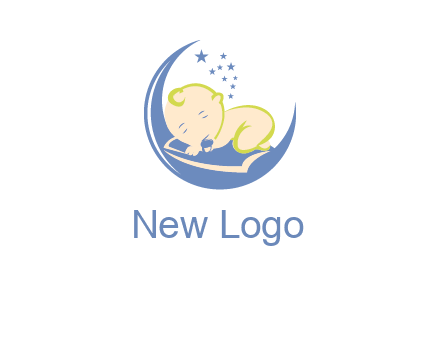 baby on moon and stars logo
