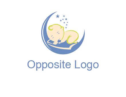 baby on moon and stars logo