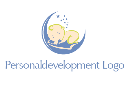 baby on moon and stars logo