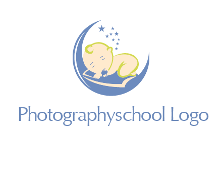 baby on moon and stars logo