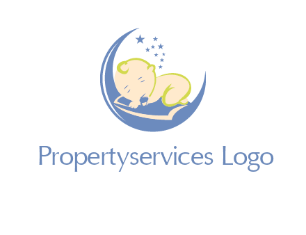 baby on moon and stars logo