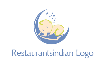 baby on moon and stars logo