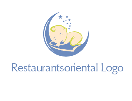baby on moon and stars logo