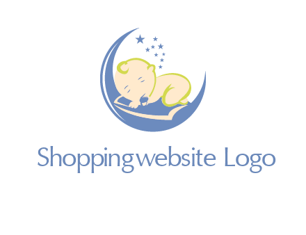baby on moon and stars logo