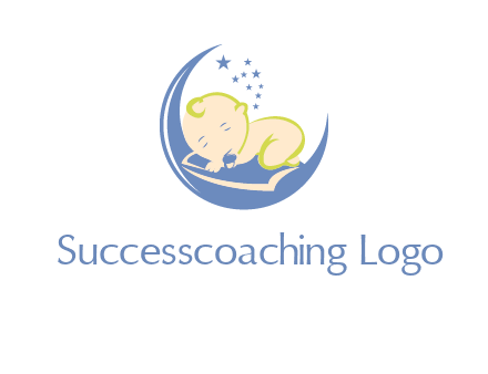 baby on moon and stars logo