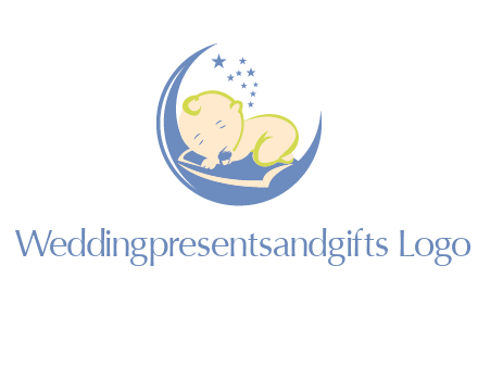 baby on moon and stars logo