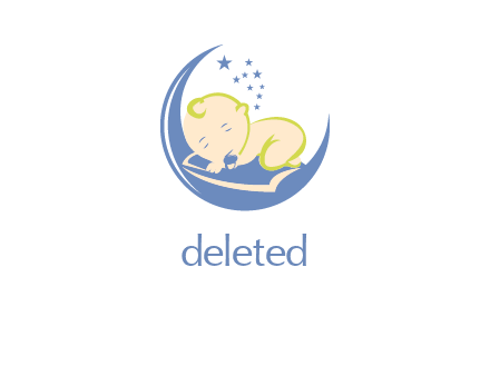 baby on moon and stars logo