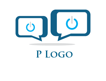 speech bubbles with power button sign icon