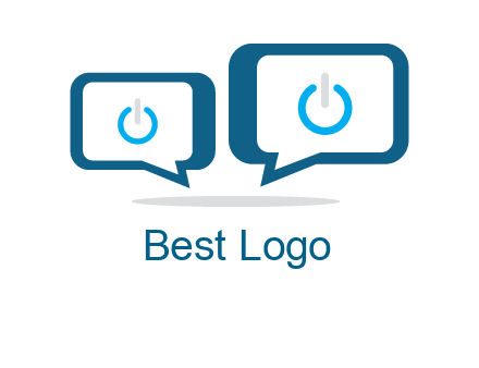 speech bubbles with power button sign icon