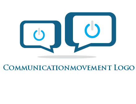 speech bubbles with power button sign icon
