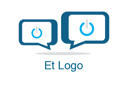speech bubbles with power button sign icon