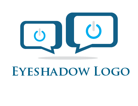 speech bubbles with power button sign icon