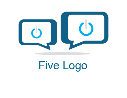 speech bubbles with power button sign icon