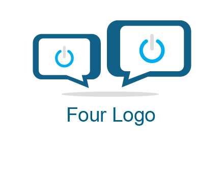 speech bubbles with power button sign icon
