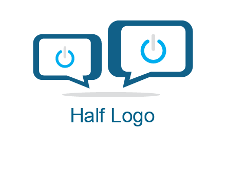 speech bubbles with power button sign icon