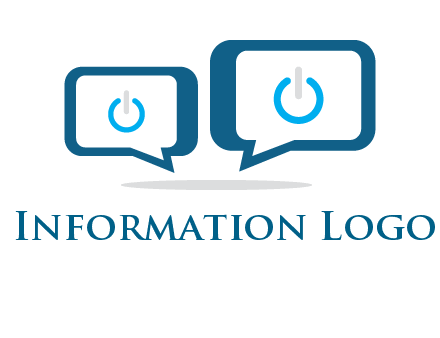 speech bubbles with power button sign icon