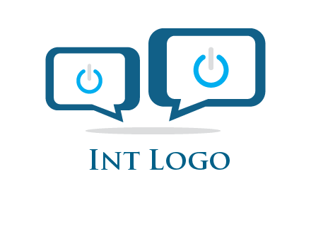 speech bubbles with power button sign icon