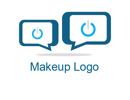 speech bubbles with power button sign icon