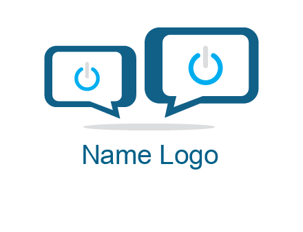 speech bubbles with power button sign icon