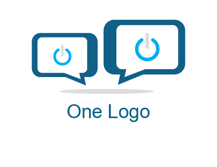 speech bubbles with power button sign icon