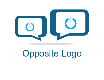 speech bubbles with power button sign icon