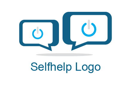 speech bubbles with power button sign icon