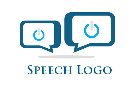 speech bubbles with power button sign icon