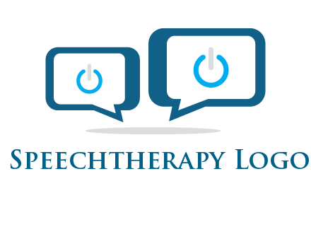 speech bubbles with power button sign icon