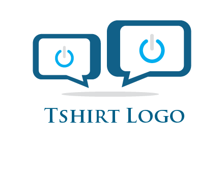 speech bubbles with power button sign icon