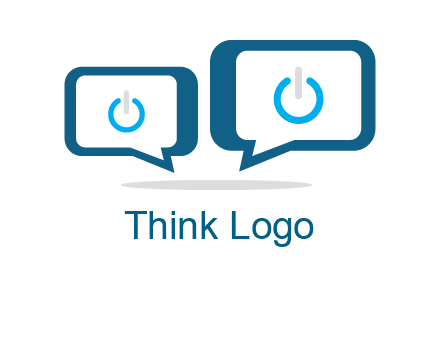 speech bubbles with power button sign icon