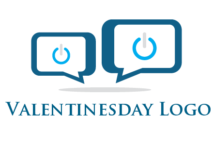 speech bubbles with power button sign icon
