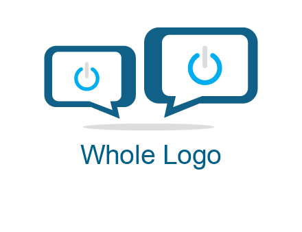 speech bubbles with power button sign icon