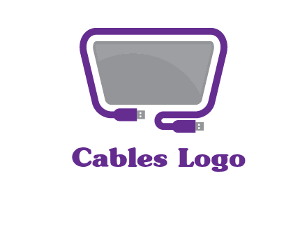 usb cable and monitor icon