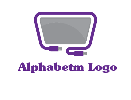 usb cable and monitor icon