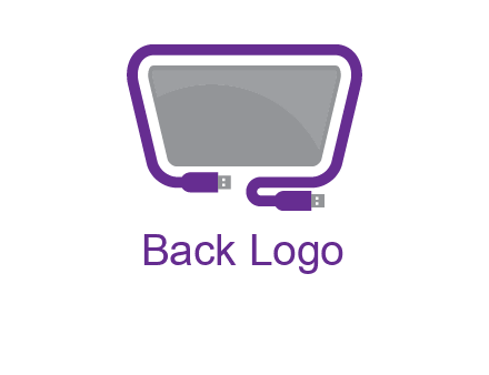 usb cable and monitor icon