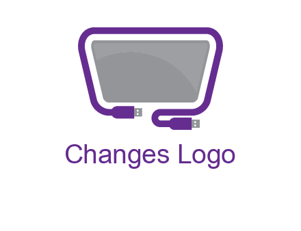 usb cable and monitor icon