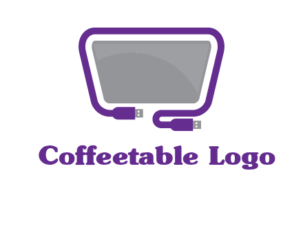 usb cable and monitor icon