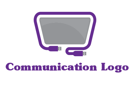 usb cable and monitor icon