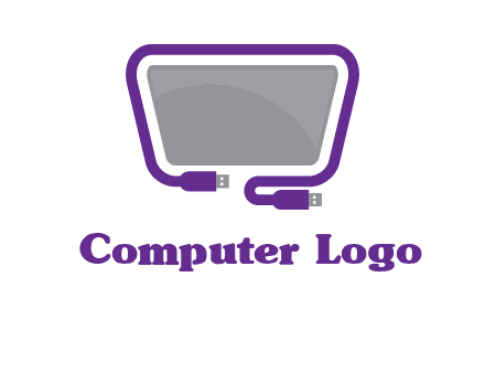usb cable and monitor icon